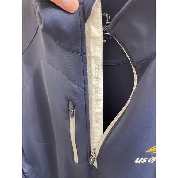 ZERO RESTRICTION TOUR SERIES 1/4 ZIP PULLOVER NAVY L Us Open Logo - Picture 9 of 10